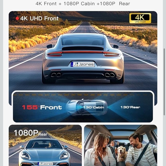 Dash Cam Front and Rear: 4K+1080P+1080P 3 Channel Dash Camera - Picture 4 of 11